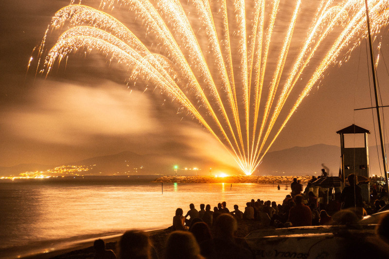 Marina di Grosseto, fuochi d'artificio di San Rocco